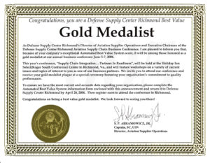 Renau is a recipient of a Best Value Gold Medal by the Department of Defense’s Defense Supply Agency.
