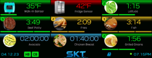 SKS Hub Static UI with 3x3 Tile display representing hot and cold held items and equipment temperature.